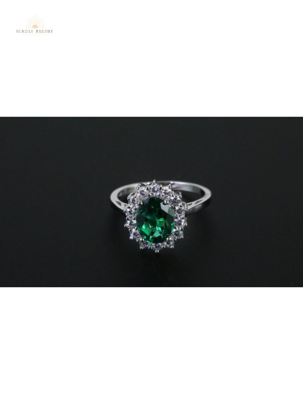 Sterling Silver Halo Engagement Ring for Women AAA Gemstone - Picture 6 of 6